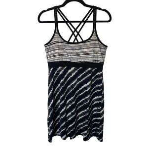 Lola Activewear Dress Womens Large Black White Mixed Print Strappy Tennis Golf